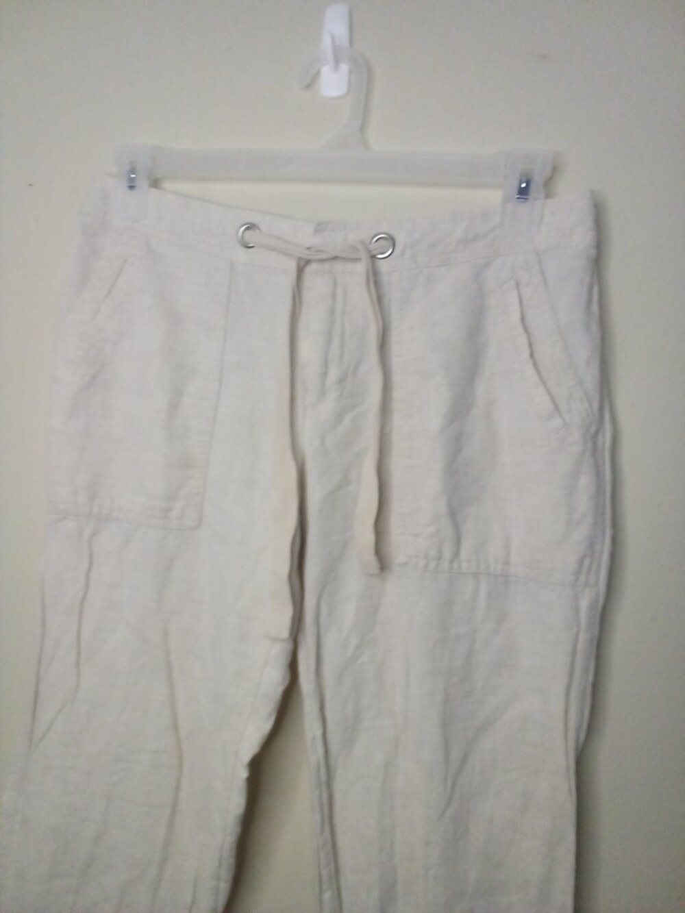 Banana Republic Pants Women 6 Linen Cotton Martin Fit Drawstring Beige - Picture 3 of 15